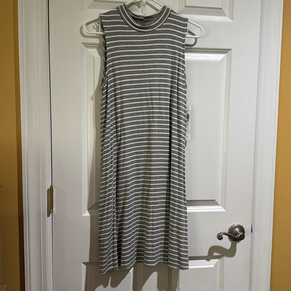 TIANA B. - Casual Sleeveless Striped Tank Midi Dress